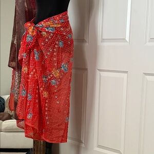 Floral Red/Pink Sarong Wrap